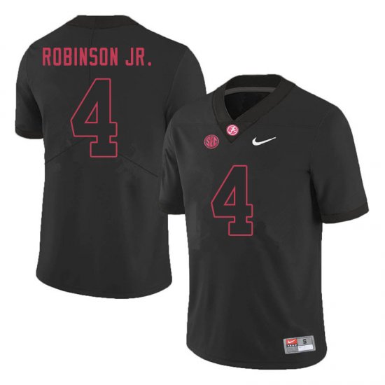 NCAA Men's Alabama Crimson Tide #4 Brian Robinson Jr. Stitched College 2020 Nike Authentic Black Football Jersey SQ17W37ZF